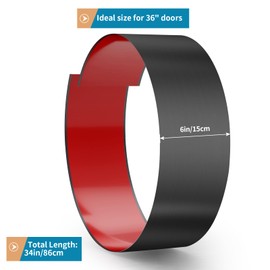 Sanbege Stainless Steel Door Kick Plate, 6" x 34" Door Push Plate, Self Adhesive Kickplate for 36" Doors Interior or Exterior (Brushed Black)