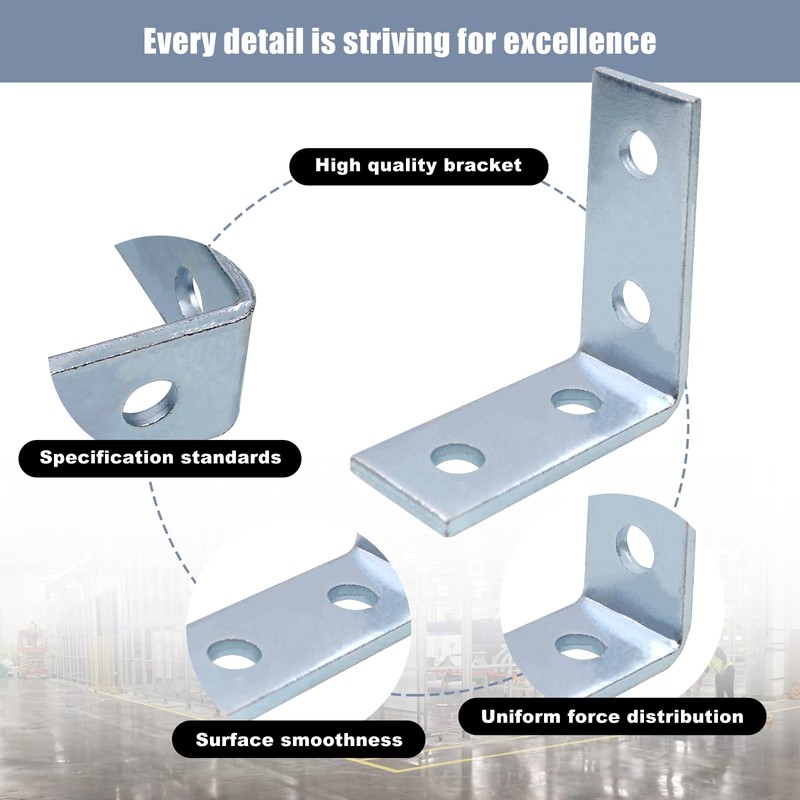 CNQLIS 10 Pcs 2 Hole L Shaped 90 Degree Angle