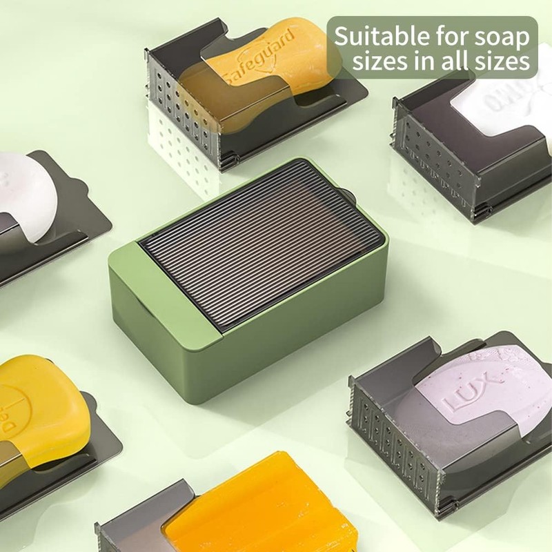 DENTSHIELD Soap Dishes, Bathroom Soap Box, Wall Mount White Soap
