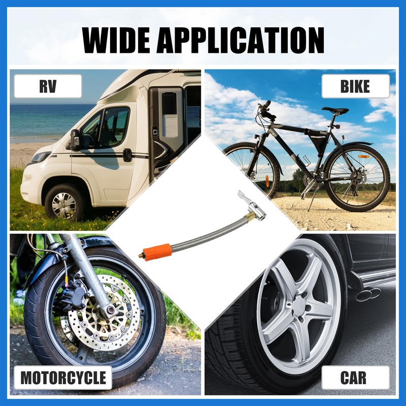 VekAuto 9.8" Tire Inflator Hose Adapter M6 without Air Release