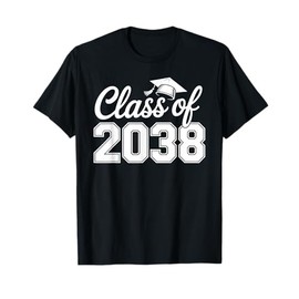 Class of 2038 Grow with Me Funny Kindergarten to Graduation T-Shirt