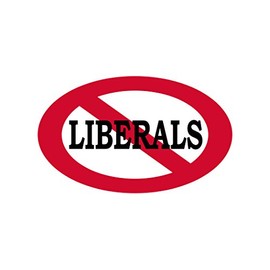 Rogue River Tactical No Liberals Allowed Sticker Bumper Oval 5" x 3" Car Decal Gift for Conservative Republican GOP (1)