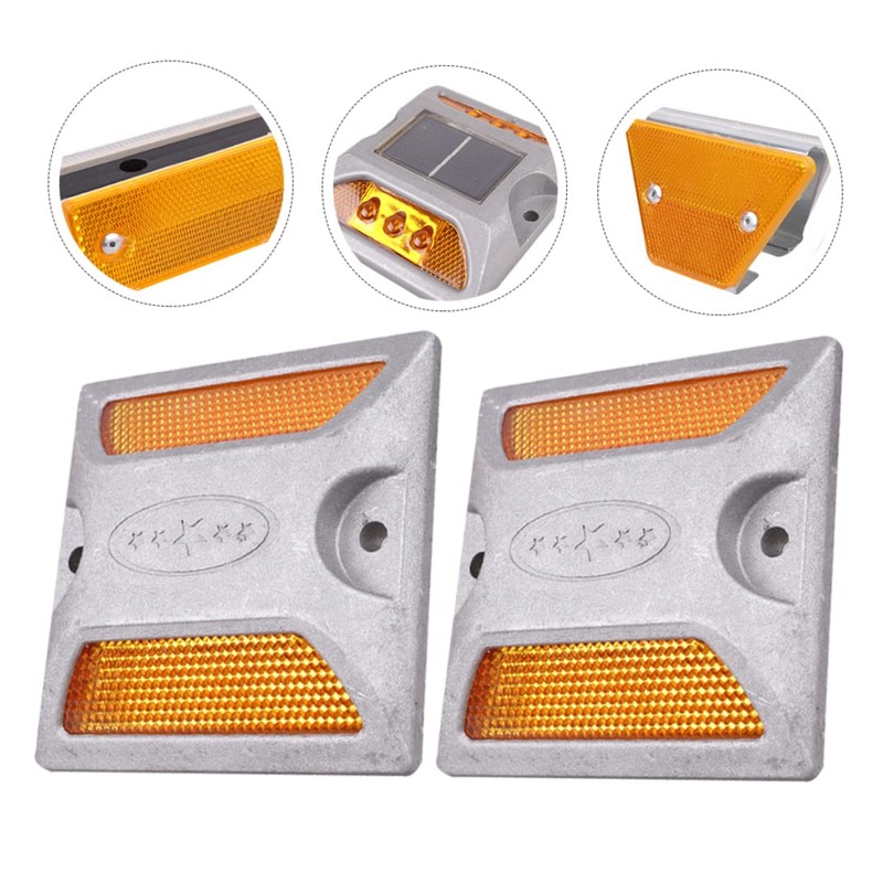 KONTONTY Reflective Road Markers Driveway Marker Road Studs Aluminum Pavement