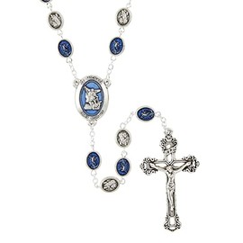 Christian Brands Catholic Creed - Enamel Beaded Rosary, 22-Inch,Saint Michael