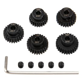 5Pack Steel 48P 3.175mm Pinion Gear Sets 23T 24T 25T 26T 27T fit 3.175mm (1/8-Inch) Shaft Compatible with Arrma HPI Kyosho Losi Axial Traxxas Tamiya Associated 1/10 RC Car