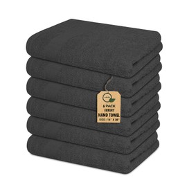 Softolle Premium 600 GSM Hand Towels –100% Combed Ring Spun Cotton Hand Towel - Pack of 6 Luxury Hand Towels - Highly Absorbent and Ultra Soft 16" x 30" inches (Grey)