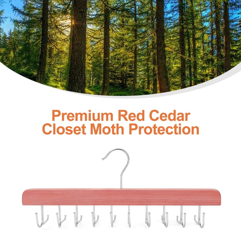 TOPIA HANGER Cedar 2 in 1 Belt Tie Hanger for