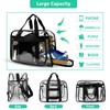 Mewcho Large Clear Duffle Gym Bag 16” with Shoe Compartment,