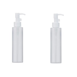Naisfei 2 Pcs Empty Plastic Pump Bottles Dispenser,150 ml Pump Bottle Dispenser,Refillable Flat Lotion Dispenser Leakproof Empty Lotion Pump Bottle for Essential Oil Soap Lotion Shampoo Clear