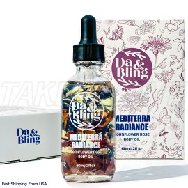 Da & Bling Body Oil with Vitamin E, K2, D3 Nourishing Almond Oil for Dry Skin Cornflower