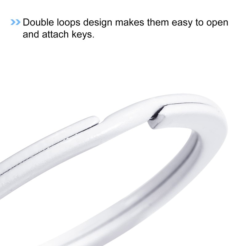 sourcing map Split Keychain Rings, 30mm/1.2inch Round Flat Key Holder