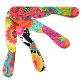 French Bull Cuchillos esparcidores, juego de esparcidor de melamina, esparcidores de aperitivos, floral, juego de 4, Floral, 15.24 cm, 1