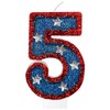 laackys red and Blue Sequined Number Candles American Flag Birthday