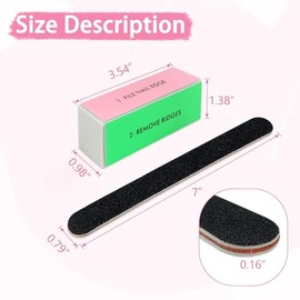 LNAUJS Paquete de 14 limas de uñas y pulidores, kit de herramientas de manicura profesional, grano 100/180 negro limas de pedicura de uñas y pulidores