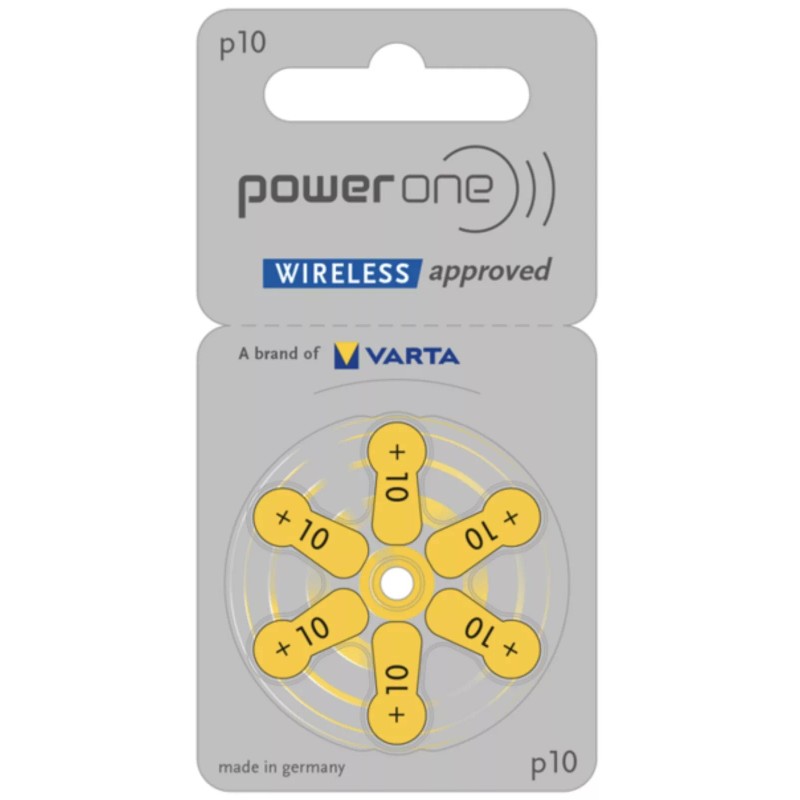Varta Box Of 60 Power One Hearing Aid Batteries. Yellow