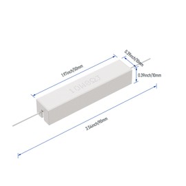 Skweawert Cement Resistor, 10PCS 10W 8 Ohm 5% Axial Lead Wire Resistor White Wound Fixed Ceramic Resistors Wirewound Power Resistors Flame Heat Moisture Resistance Precharge Horizontal Resistors