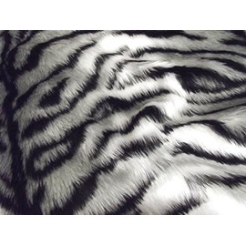 Animal Fun Faux Fur Fabric Material - Silver Grey/White Tiger, 1Mtr - 150cmx100cm