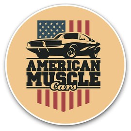 Vinyl Stickers (Set of 2) 7.5cm - American Muscle Car #14417