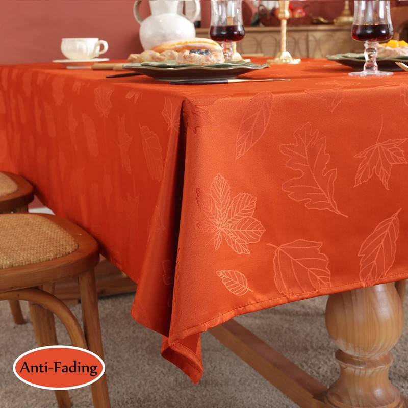 Maple Leaves Jacquard Tablecloth for Rectangle Table 152 x 213