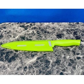 Tupperware New large Chef Knife 9" / 23cm  Multi-purpose knife with sheath Lime