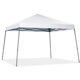 Canopy-10x10 Pop Up Canopy Tent, Easy Set Up Folding Shelter w/100 Square Feet of Shade, Suitable Yard, Poolside, Gray, White