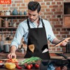 NLUS 2 Pack Kitchen Cooking Aprons, Adjustable Bib Soft Chef
