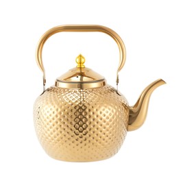 Retro Stainless Steel Tea Kettle with Strainer Attachment Heat Resistant Removable Stainless Steel Filter Strainer Gold Tea Maker Teapot for Induction Cookers All Hobs 2 L