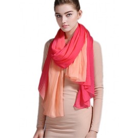 Prettystern Silk Women's Scarf Tie-Dye Silk Stole Colour Gradient Batik, 7 red / light red