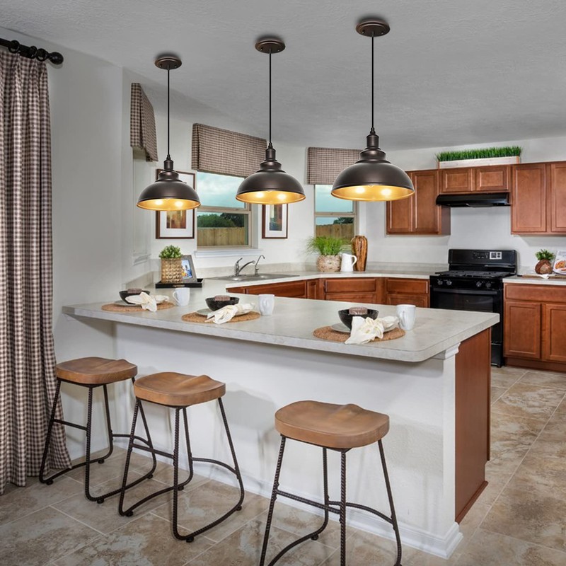 ALAISLYC 3-Pack Farmhouse Pendant Light Adjustable Pendant Lighting for Kitchen