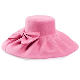 Ladies Womens Linen Summer Wide Brim Shapable Foldable Packable Sun Beach Floppy Hat A047 (Watermelon Red)