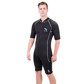 Ist/Dolphin Men's Sky/Shorty Diving Suit, Black/Silver, M, black/silver, M