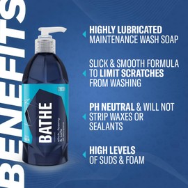 Gyeon Bathe Ceramic‑Coating Safe Car Wash Shampoo Highly Lubricated Foam Wash Soap for Paint Sealant and Coating Maintenance Professional Scratch Reduction Shine Enhancement