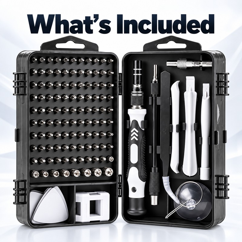 115-Piece Multi-Functional Screwdriver Kit – Precision Screwdriver Set with Interchangeable