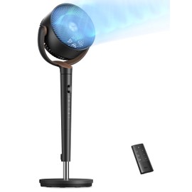 Dreo Fan for Bedroom, 120° Oscillating Standing Fan, Quiet Floor Fan with DC Motor, Pedestal Fan for Room, 9 Speeds, 4 modes, 20dB, 120° Manual Vertical, 37-42" Adjustable Height, 9H Timer, Black