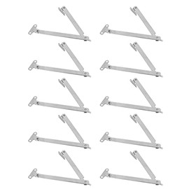 Pissente 10 Piezas de Soportes para Levantar Puertas de Armario o Gabinete, Perno de Retención para Tapa Abatible, Carga Máxima 15KG, Metal Niquelado, Sin Ruido