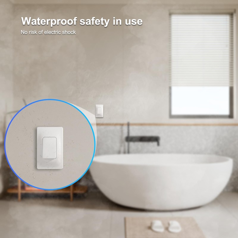 Thinkbee Self-Powered Wireless Light Switch and Receiver Kit, Kinetic Remote