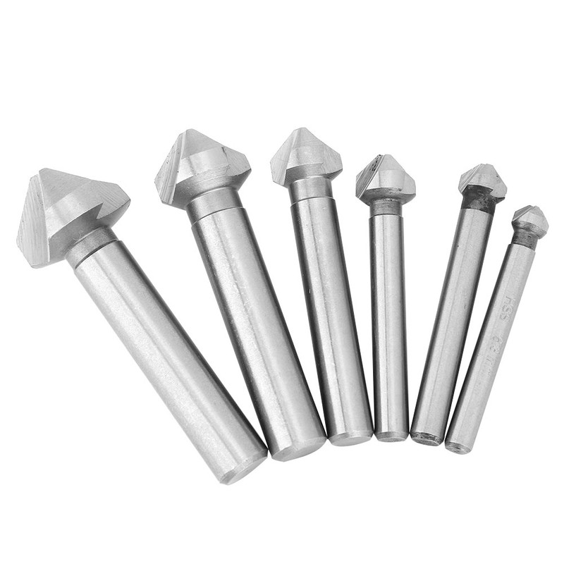 6 Pcs Chamfering Blade HSS Full Ground Woodworking 3 Flute