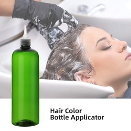 Segbeauty - Juego de 2 botellas aplicadoras de tinte, 500 ml, rellenables, con punta en ángulo, PET con punta giratoria, herramienta de teñido vacía para coloración de cabello, permanente, aceite, peluquería