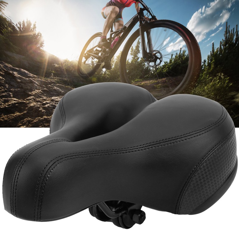 Mountain Bike Saddle Comfortable Microfiber Leather HollowCarved Spring Bike Saddle