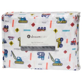 Little Celebrity Full Sheet Set | Kids Sheet & Pillowcase Sets | Full Sheets for Boys Girls, Fitted Sheet, Top Sheet, 2 Pillowcases | Full Sheets Set | Full Bed Sheets | Bed Sheets Full (SUPER TRUCKS)