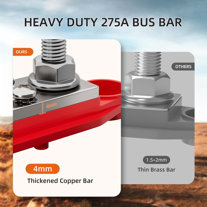 RVBOATPAT Bus Bar 12V 275A Power Distribution Block 2 x