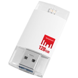 Strontium Nitro Plus OTG USB 3.0, Blanco, 128 GB
