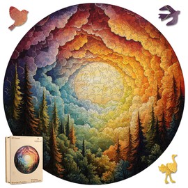 Ruikiyart 3D Vision Forest Wooden Jigsaw Puzzles for Adults 500Pcs Unique Irregular Shape Cut Puzzles for Family and Couples on Birthday, Mother's Day, Christmas 11.2"x11.2"