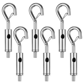 6 PCS Small Turnbuckle, Turnbuckle Tensioner for 1/16-3/32 Galvanized /304/316 Stainless Steel Turnbuckles Cable Tensioner for Cable Wire Rope Tension Light Hanging Sun Shade Tent Installation