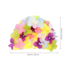 TOYANDONA 2Piezas Gorros de Natación para Mujeres con Flores Gorras Elásticas y Transpirables Protección para Cabello para Natación Baño y SPA