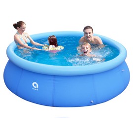Inflatable Top Ring Swimming Pools for Adults Outdoor Easy to Set Kids, Kiddie Pool （± 10 ft X 30 in） Blue