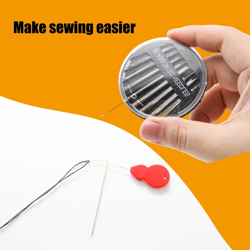 Wuyituart 30 Pcs Hand Sewing Needles 6 Sizes Self Threading