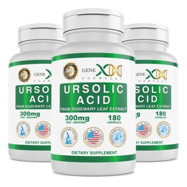 Genex Formulas Ursolic Acid 300mg (540 Capsules) Ursolic Acid Sourced from Rosemary Extract - Non-GMO, Gluten Free, Vegetarian - 3 Pack