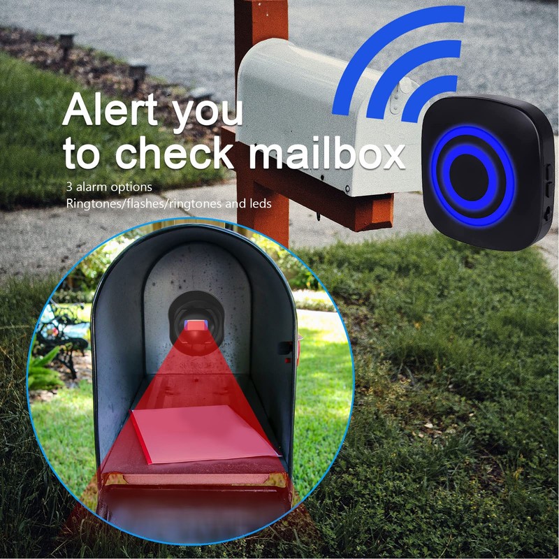 Driveway Alarm Weather Resistant 328ft Long Range 110‑240V Wireless Outside