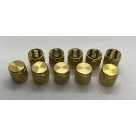 Unbranded 1/4 flare cap, round brass w/o-ring seal for Refrigeration Access Ports Pack-10